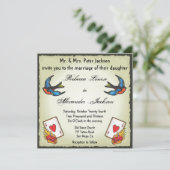 タトゥーかわいらし結婚式招待状ベガススタイル 招待状 (スタンド正面)