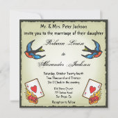 タトゥーかわいらし結婚式招待状ベガススタイル 招待状 (正面)