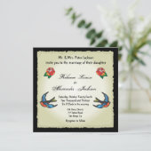 タトゥーかわいらし結婚式招待状 招待状 (スタンド正面)