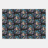 タトゥーとバラ ラッピングペーパーシート (正面)