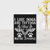 タトゥーと愛犬家おもしろいインク中毒タトゥーAr カード (黄色い花)