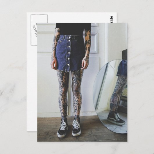 タトゥーのかわいい写真はがき ポストカード (正面/裏面)