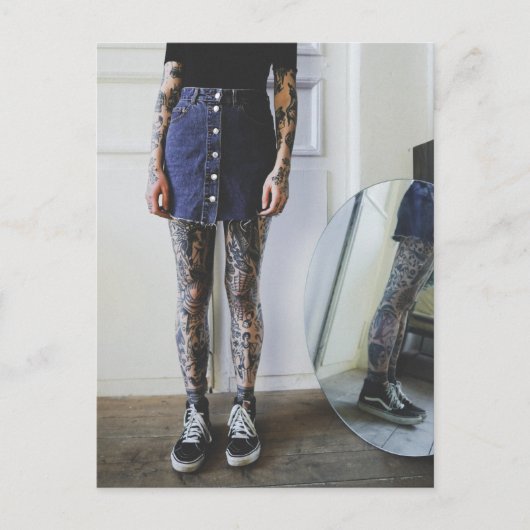 タトゥーのかわいい写真はがき ポストカード (正面)