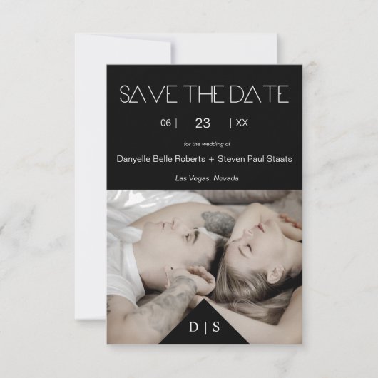 タトゥーのカップル3枚の代替婚約 セーブザデート (正面)