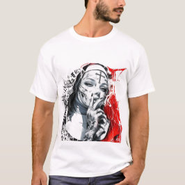 タトゥーの修道女 グラフィティアート  Tシャツ