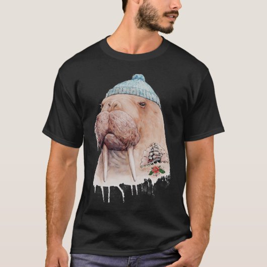 タトゥーの入ったセイウチ Tシャツ (正面)