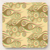 タトゥーの炎と円のパターン+あなたのバックガー。 コースター (正面)