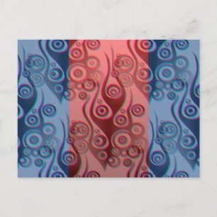 タトゥーの炎と円のパターン+あなたのバックガー。 ポストカード