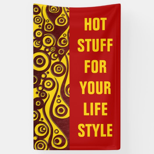 タトゥーの炎と円の赤+あなたのバック。&アイディア 横断幕 (縦)