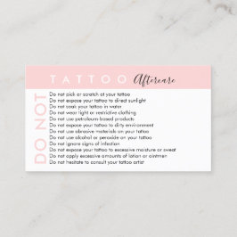タトゥーはアフターケアアドバイスを避けない 名刺