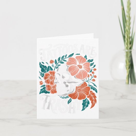 タトゥーはダサいユーモア スケルトン 皮肉 反タトゥーT カード (正面)