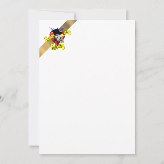 タトゥーをテーマにした50結婚周年記念 招待状 (裏面)