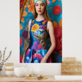 タトゥーを入れたゴージャスな女性 ポスター (キッチン)