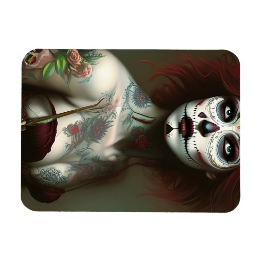 タトゥーを入れた死んだ女性の日 マグネット (横)