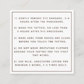 タトゥーアフターケアの指示入力ガールトレンディー スクエア名刺 (裏面)