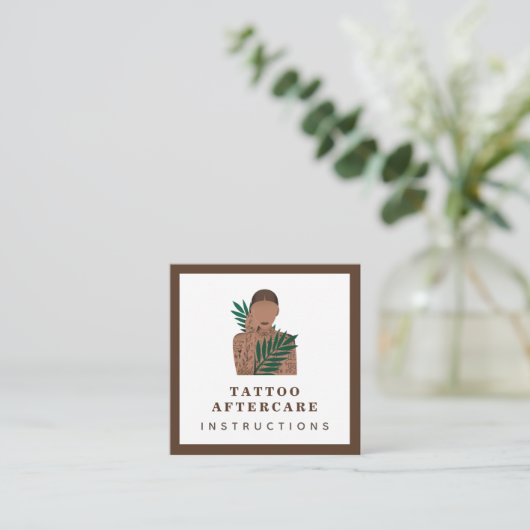 タトゥーアフターケアの指示Inked女の子フレーム スクエア名刺 (スタンド正面)