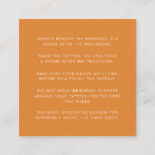 タトゥーアフターケア説明書クリエイティブアート猫 スクエア名刺 (裏面)