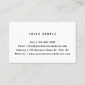 タトゥーアモダンーティストミニマルタイポグラフィモノグラム 名刺 (裏面)