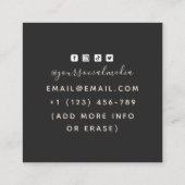 タトゥーアーティストかわいらしフローラスカルボ葉タニカル スクエア名刺 (裏面)