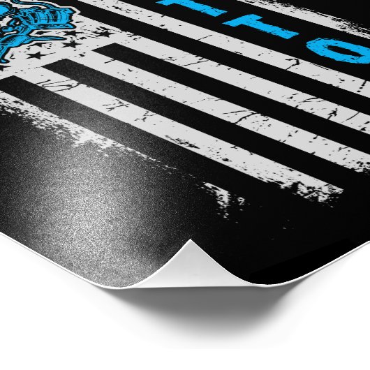 タトゥーアーティストのいるアメリカ国旗 フォトプリント            (角)