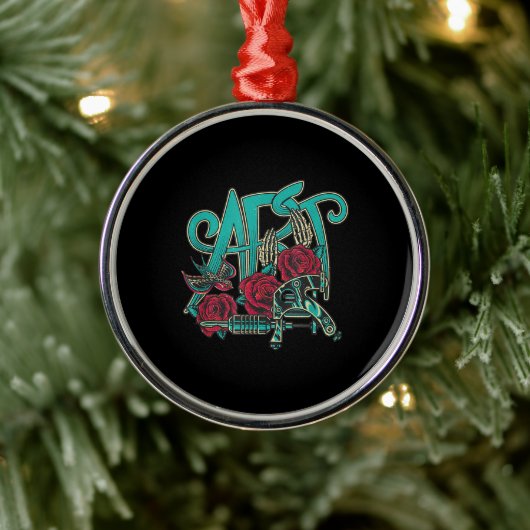 タトゥーアーティストのタトゥーはアートカラーグラフィック メタルオーナメント (ツリー)