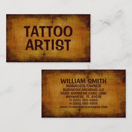 タトゥーアーティストアンティーク名刺 名刺 (正面/裏面)