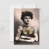 タトゥーアーティストウーマンヴィンテージ写真招待状 招待状 (正面)