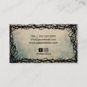 タトゥーアーティストゴシッククロウソーンフレームグランジ 名刺 (裏面)