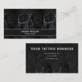 タトゥーアーティストゴシックブラックダークアカデミアスカル 名刺 (正面/裏面)