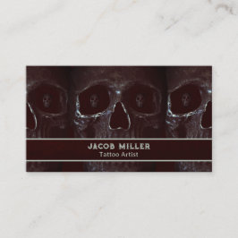 タトゥーアーティストゴシックブルゴーンディーダークアカデミアスカル 名刺