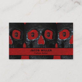 タトゥーアーティストゴシックレッドブラックダークアカデミアスカル 名刺
