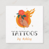 タトゥーアーティストサロンショップ芸術的クリエイティブフレーム スクエア名刺 (正面)