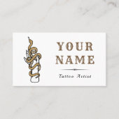 タトゥーアーティストサロンブラウンスネークモダントレンディー 名刺 (正面)