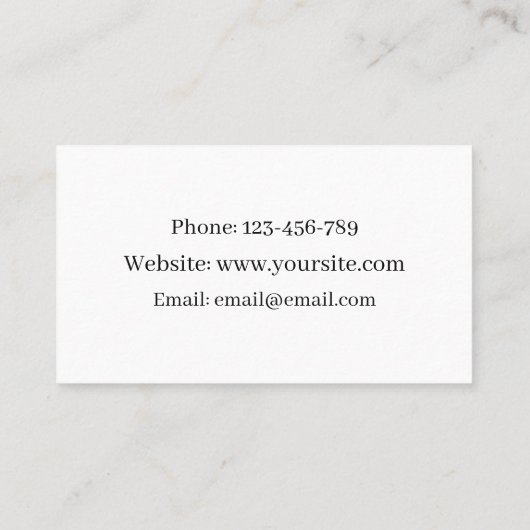 タトゥーアーティストサロン芸術的ブラック&ホワイトプレーン 名刺 (裏面)