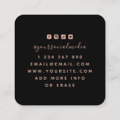 タトゥーアーティストスタジオカッコいい溶融スカルゴシック スクエア名刺 (裏面)