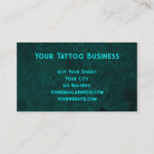 タトゥーアーティストティール(緑がかった色)スカル 名刺 (裏面)