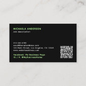 タトゥーアーティストネオン神秘的な天の蛾 名刺 (裏面)