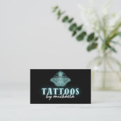 タトゥーアーティストネオン神秘的な天の蛾 名刺 (スタンド正面)