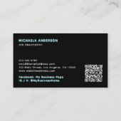 タトゥーアーティストネオン神秘的な天の蛾 名刺 (裏面)