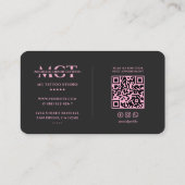 タトゥーアーティストブラックピンクタトゥーストモノグラム 名刺 (裏面)