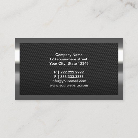 タトゥーアーティストプロフェッショナルブラックカーボンファイバー 名刺 (裏面)