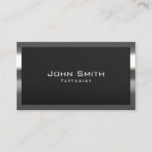 タトゥーアーティストプロフェッショナルブラックカーボンファイバー 名刺 (正面)