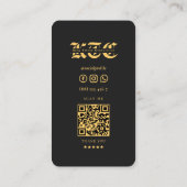 タトゥーアーティストモノグラムブラック金ゴールドモダンスカル 名刺 (裏面)