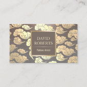 タトゥーアーティストヴィンテージ金ゴールドオリエンタルメタリック 名刺 (正面)