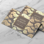 タトゥーアーティストヴィンテージ金ゴールドオリエンタルメタリック 名刺