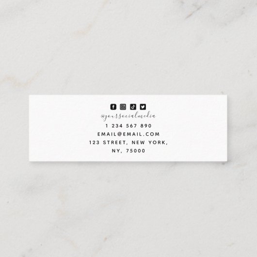 タトゥーアーティスト スネーク イラスト ミニマル モダン スキニー名刺 (裏面)