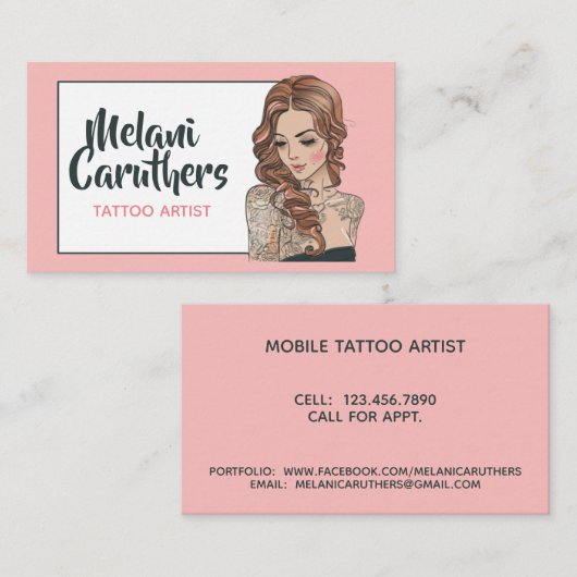 タトゥーアーティスト 名刺 (正面/裏面)