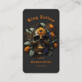 タトゥーアーティスモダントモノグラムブラックオレンジスカル 名刺 (正面)