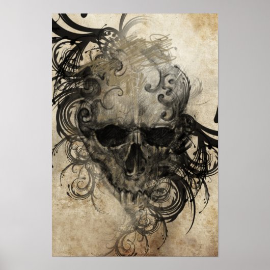 タトゥーアートのスケッチ手作りイラストレーション ポスター (正面)