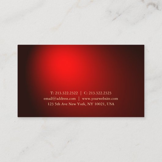 タトゥーアートアーティストオールドエレガントスタイルフォント 名刺 (裏面)